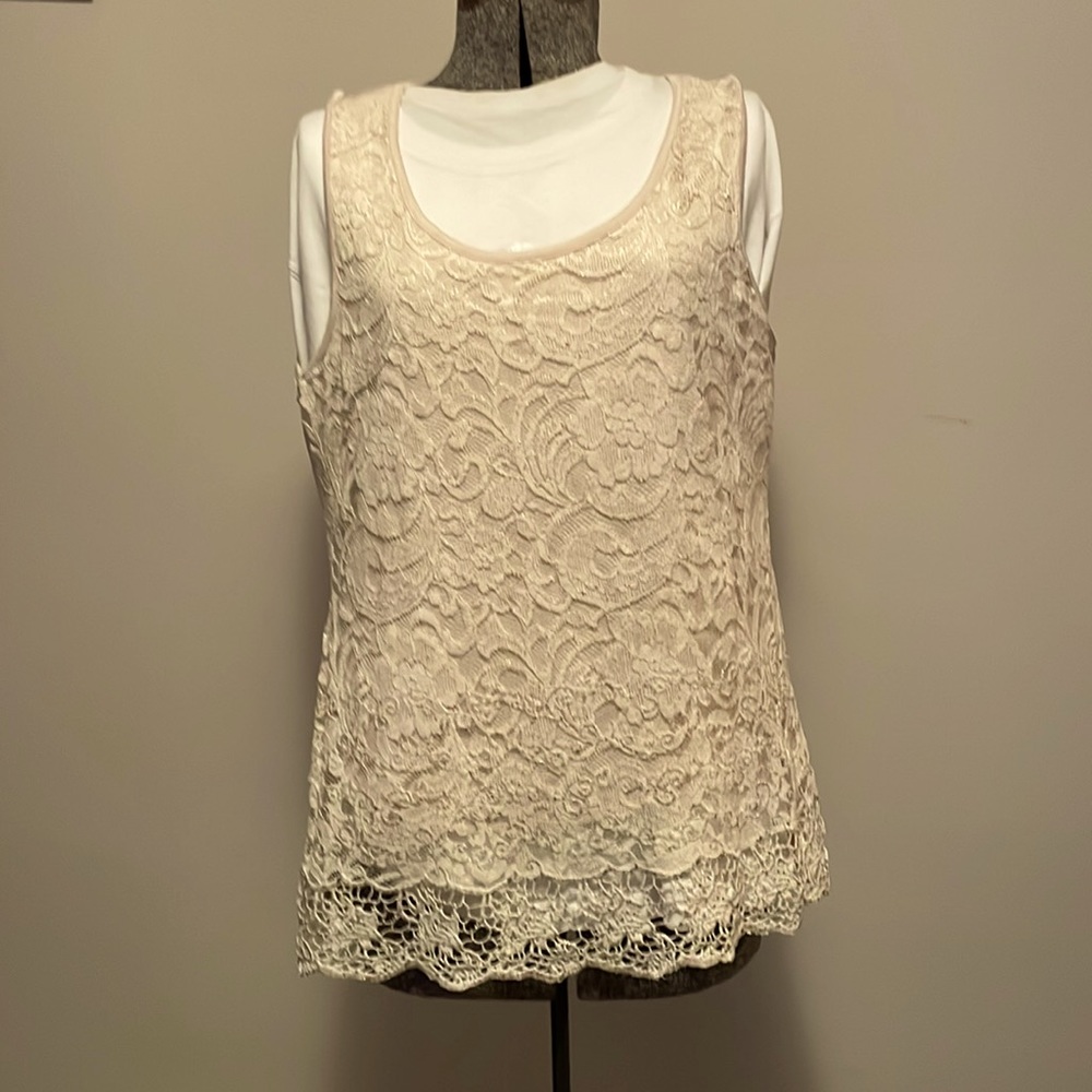Top. From lace. Dress Barn. Size XL. Beige. Excellent condition.
